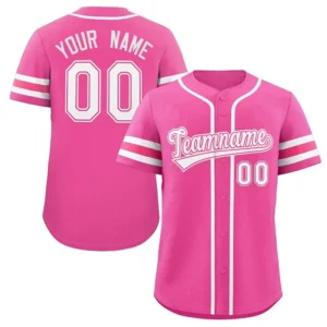 Unisex Pink & White Baseball Jersey – Custom Name & Number