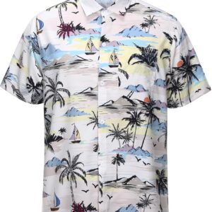 Men's Short-Sleeve Hawaiian Shirt - Tropical Print